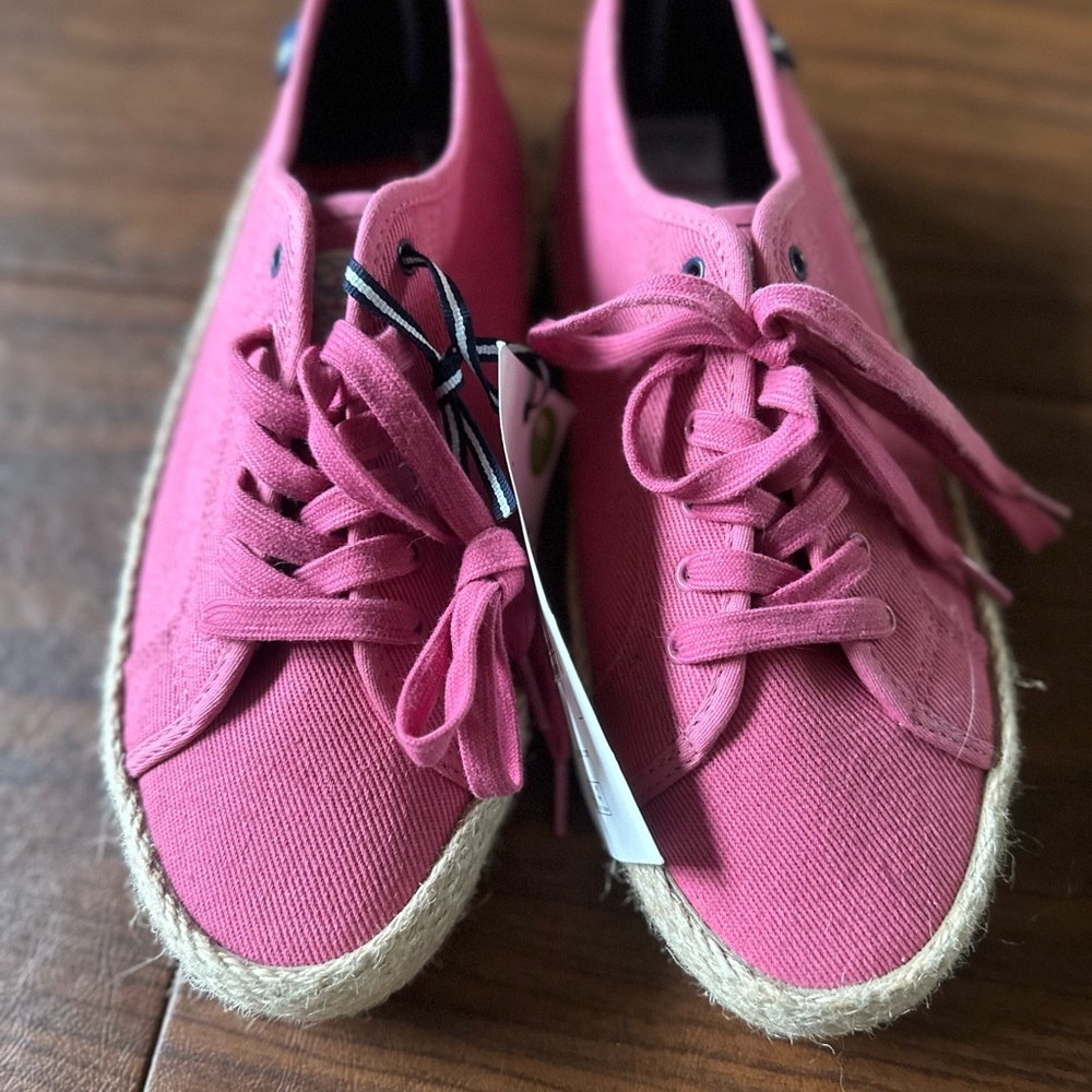 Joules Women's Pink Canvas Espadrille Sneakers. European brand.